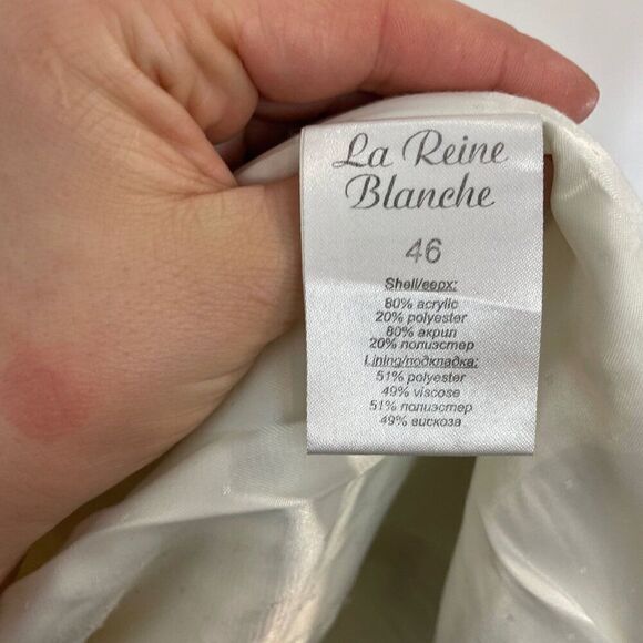 Cream White Sequinses Pearl Beaded Dress Coat - Picture 11 of 15